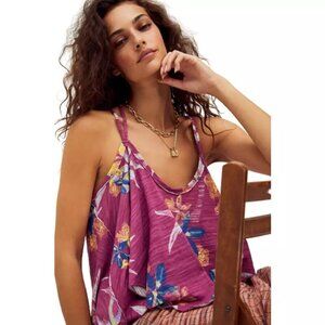 We the Free Free People Hey Girl Tank Spring Plum Combos Purple Women's Medium